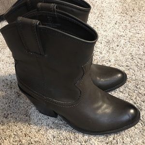 JustFab Wylie Brown Faux Leather Boots